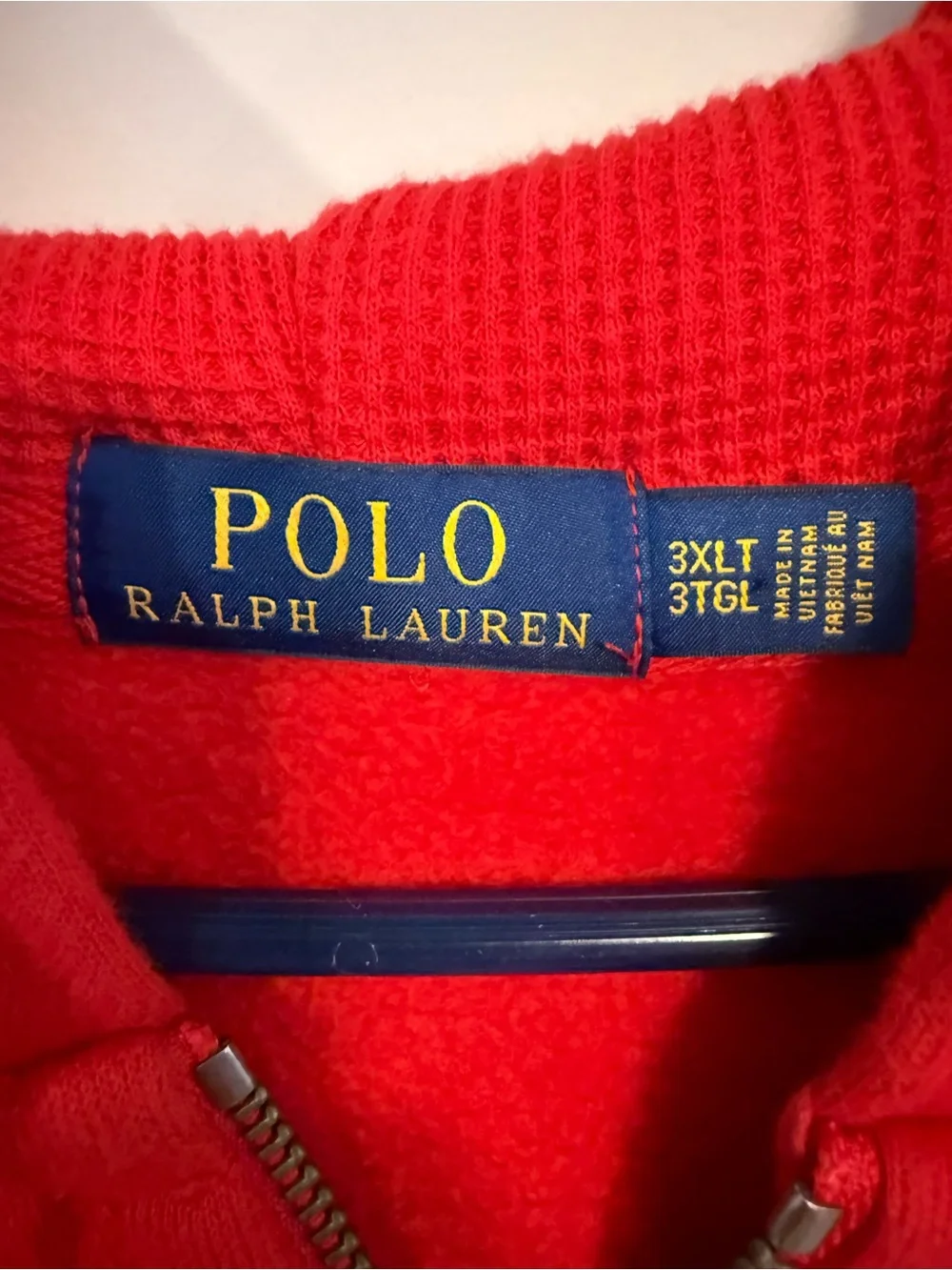 Polo by Ralph Lauren Red Full-Zip Hoodie with Navy Pony
